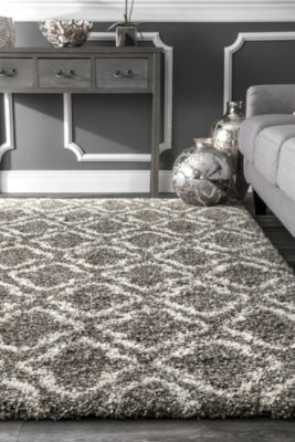 nuLoom Burma Trellis Shaggy Rectangular Rug