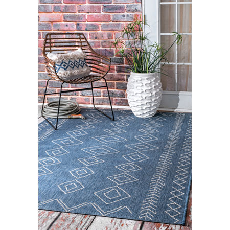 NuLoom Serna Outdoor Rectangular Rug, One Size, Blue