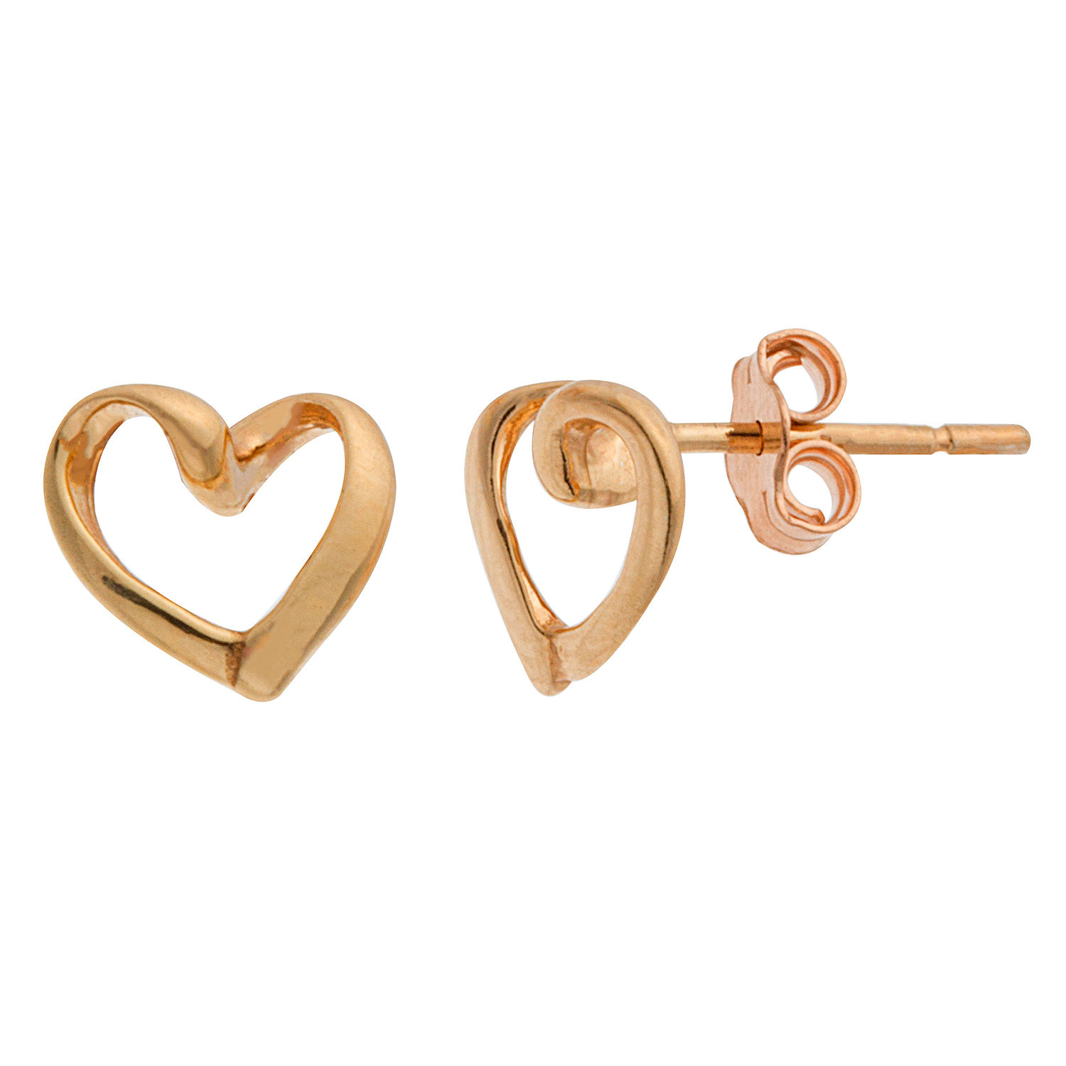 Itsy Bitsy 14K Rose Gold Over Silver 8.4mm Heart Stud Earrings - JCPenney