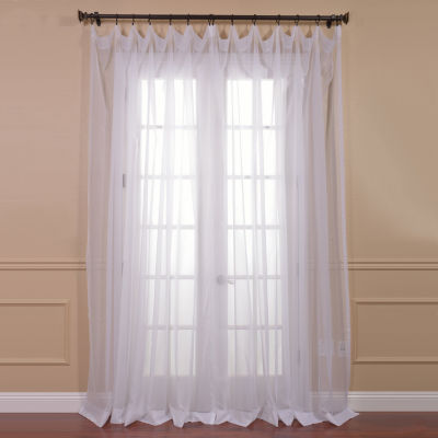 Exclusive Fabrics & Furnishing Sheer Rod Pocket Single Curtain Panel