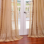 Exclusive Fabrics & Furnishing Cleopatra Embroidered Embroidered Sheer Rod Pocket Single Curtain Panel