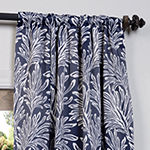 Exclusive Fabrics & Furnishing Flora Light-Filtering Rod Pocket Back Tab Single Curtain Panel