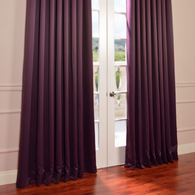 Exclusive Fabrics & Furnishing Solid Extra Wide Light-Filtering Grommet Top Single Curtain Panel