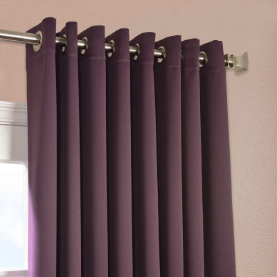 Exclusive Fabrics & Furnishing Solid Extra Wide Light-Filtering Grommet Top Single Curtain Panel