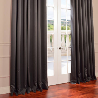 Exclusive Fabrics & Furnishing Solid Extra Wide Rod Pocket Back Tab Light-Filtering Single Curtain Panel
