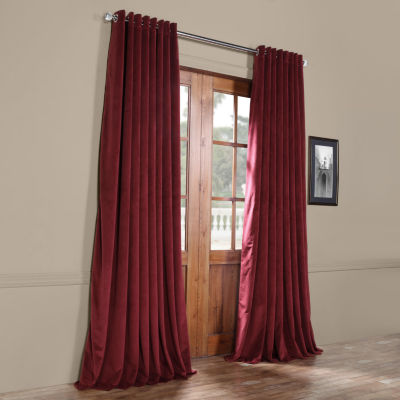 Exclusive Fabrics & Furnishing Signature Extra Wide Velvet Grommet Top Energy Saving Blackout Single Curtain Panels
