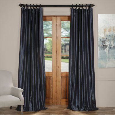 Exclusive Fabrics & Furnishing Vintage Textured Faux Dupioni Rod Pocket Energy Saving Light-Filtering Single Curtain Panel