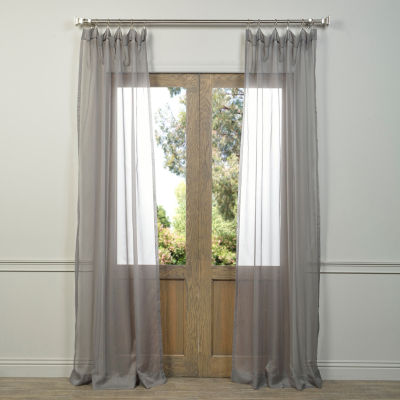 Exclusive Fabrics & Furnishing Solid Sheer Rod Pocket Set of 2 Curtain Panel