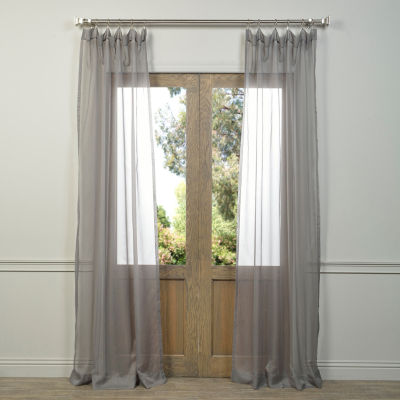 Exclusive Fabrics & Furnishing Solid Rod Pocket Sheer Set of 2 Curtain Panel