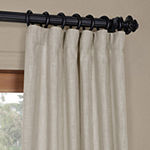 Exclusive Fabrics & Furnishing Heavy Faux Linen Light-Filtering Rod Pocket Single Curtain Panel