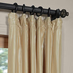 Exclusive Fabrics & Furnishing Vintage Textured Faux Dupioni Energy Saving Light-Filtering Rod Pocket Single Curtain Panel
