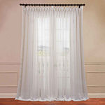 Exclusive Fabrics & Furnishing Extra Wide Double Layered Solid Sheer Rod Pocket Single Curtain Panel