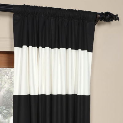 Exclusive Fabrics & Furnishing Horizontal Stripe 100% Cotton Rod Pocket Back Tab Energy Saving Light-Filtering Single Curtain Panel
