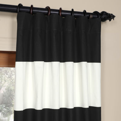 Exclusive Fabrics & Furnishing Horizontal Stripe 100% Cotton Rod Pocket Back Tab Energy Saving Light-Filtering Single Curtain Panel