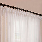 Exclusive Fabrics & Furnishing Extra Wide Double Layered Solid Sheer Rod Pocket Single Curtain Panel