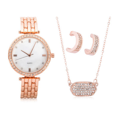 Mixit Sets Womens Rose Goldtone 4-pc. Watch Boxed Set Wac7199jc