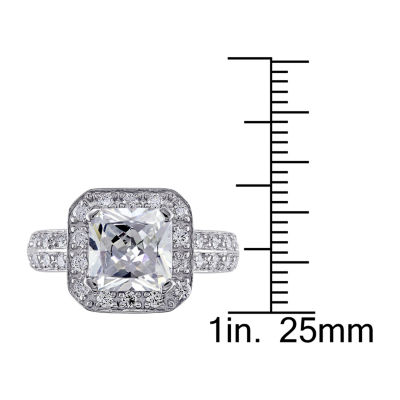 Womens CT. T.W. White Cubic Zirconia Sterling Silver Engagement Ring
