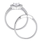 Womens 1 1/3 CT. T.W. White Cubic Zirconia Sterling Silver Heart Bridal Set