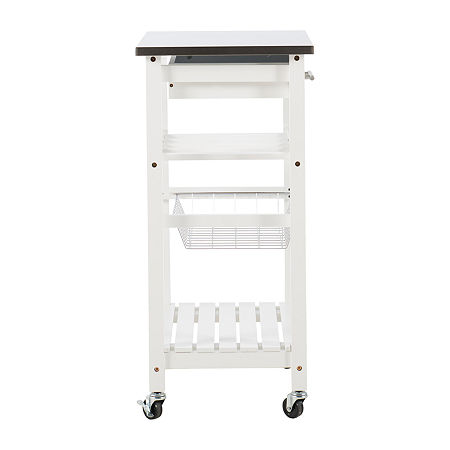 Clarke Kitchen Cart, One Size, White