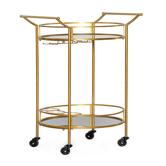 Round Gold Bar Cart