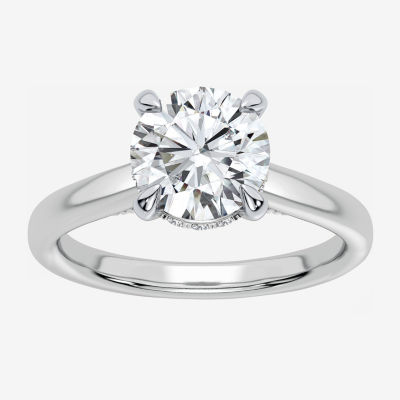 G-H / Si1-Si2) Womens 1 1/ CT. T.W. Lab Grown White Diamond 14K Gold Round Solitaire Engagement Ring