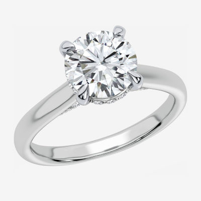 G-H / SI1-SI2) Womens CT. T.W. Lab Grown White Diamond 14K Gold Round Solitaire Engagement Ring