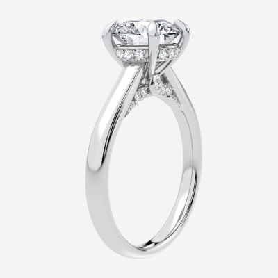 G-H / Si1-Si2) Womens 1 1/ CT. T.W. Lab Grown White Diamond 14K Gold Round Solitaire Engagement Ring