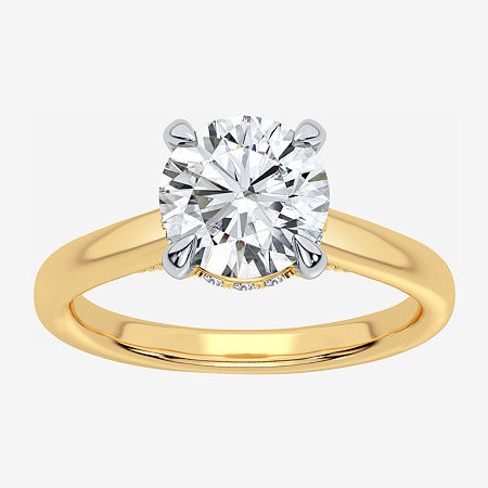 (G-H / Si1-Si2) Womens 3 1/4 CT. T.W. Lab Grown White Diamond 14K Gold Round Solitaire Engagement Ring, 7