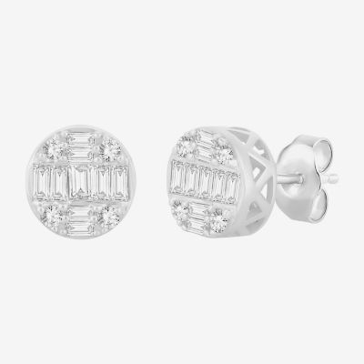 1/2 CT. T.W. Natural White Diamond 10K White Gold 9.9mm Stud Earrings