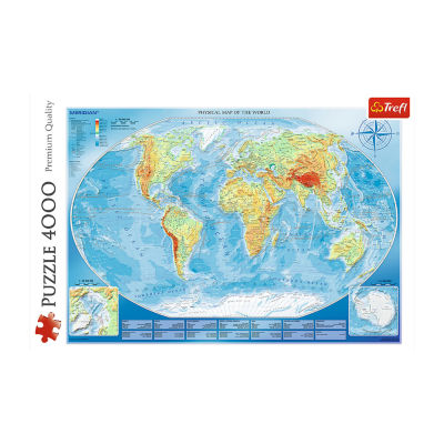 Trefl Puzzles - 4000 Piece Large Physical Map Meridian Puzzle