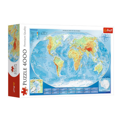 Trefl Puzzles - 4000 Piece Large Physical Map Meridian Puzzle