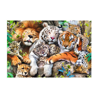 Trefl Puzzles - 501 Piece Wood Wild Cats In The Jungle 501-pc. Puzzle