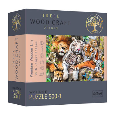 Trefl Puzzles - 501 Piece Wood Wild Cats In The Jungle 501-pc. Puzzle