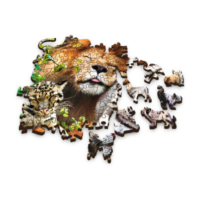 Trefl Puzzles - 501 Piece Wood Wild Cats In The Jungle 501-pc. Puzzle