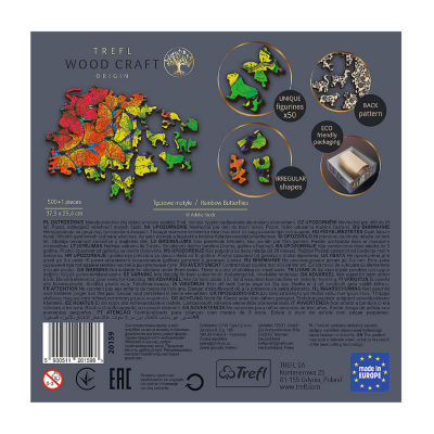 Trefl Puzzles - 501 Piece Wood Rainbow Butterflies 501-pc. Puzzle