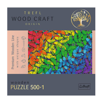 Trefl Puzzles - 501 Piece Wood Rainbow Butterflies Puzzle