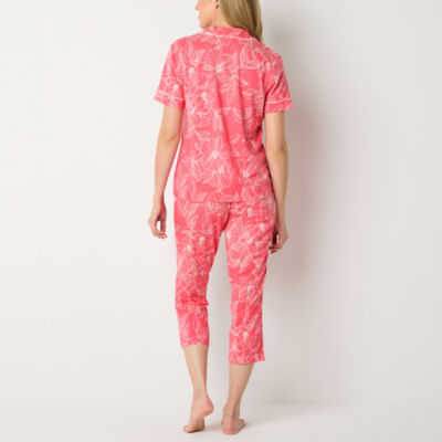 Liz Claiborne Womens 2-pc. Short Sleeve Capri Pajama Set