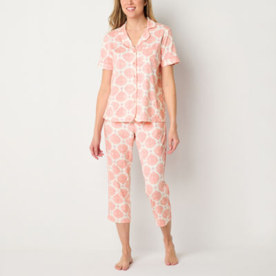 Liz Claiborne Womens 2-pc. Short Sleeve Capri Pajama Set