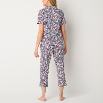 Liz Claiborne Womens 2-pc. Short Sleeve Capri Pajama Set