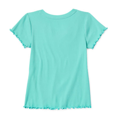 Thereabouts Little & Big Girls Rib Scoop Neck Short Sleeve T-Shirt