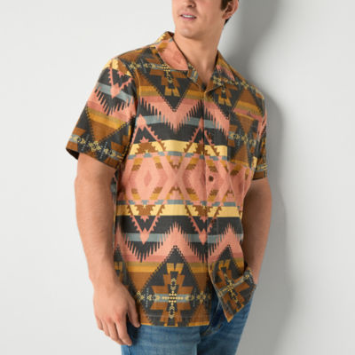 Frye and Co. Mens Short Sleeve Regular Fit Big and Tall Button-Down Shirt