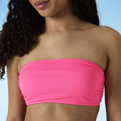 Decree Textured Bandeau Bikini Swimsuit Top Juniors