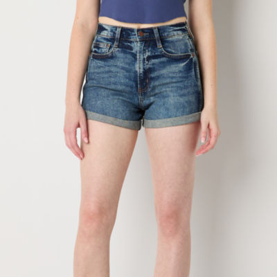 Arizona Womens High Rise Denim Short-Juniors