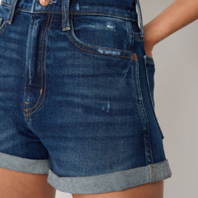 Arizona Womens High Rise Denim Short-Juniors