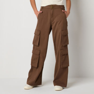 Arizona Womens High Rise Straight Cargo Pant-Juniors