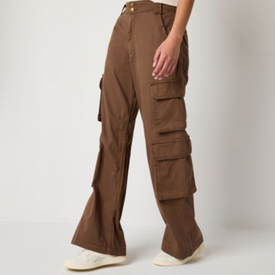 Arizona Womens High Rise Straight Cargo Pant-Juniors