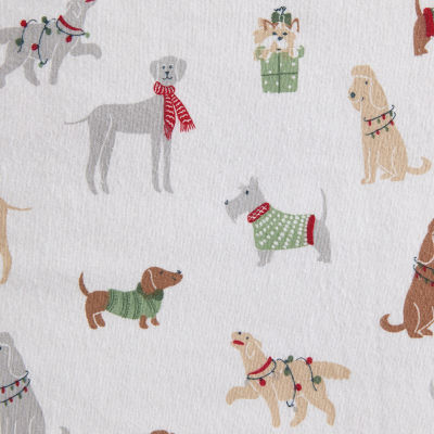 Martha Stewart Holiday Pups Sheet Set