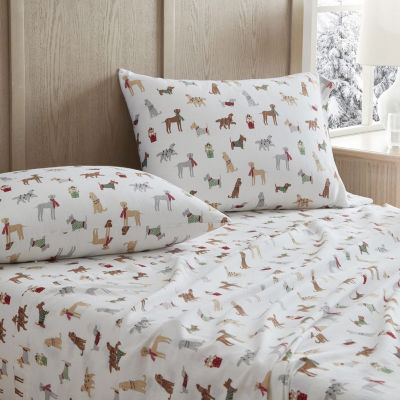 Martha Stewart Holiday Pups Sheet Set
