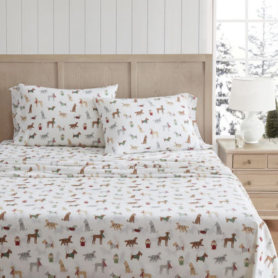 Martha Stewart Holiday Pups Sheet Set