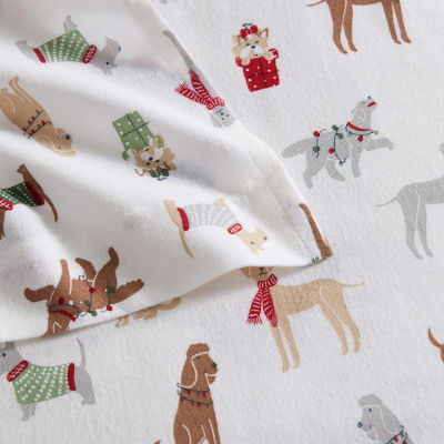 Martha Stewart Holiday Pups Sheet Set